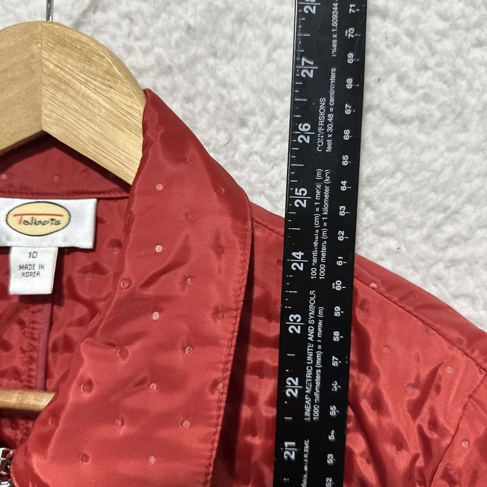 Talbot's Women's Size‎ 10 Jacket Full Zip Blazer Red Quilted Polyester Coat